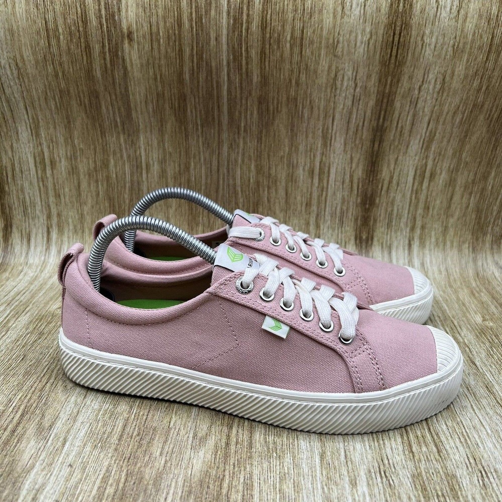 Cariuma Oca Low Top Lace Up Shoes Pink Canvas Casual Sneakers Brazil Women's 9.5